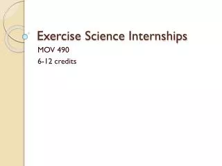 Exercise Science Internships