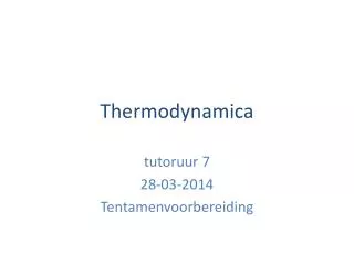 thermodynamica