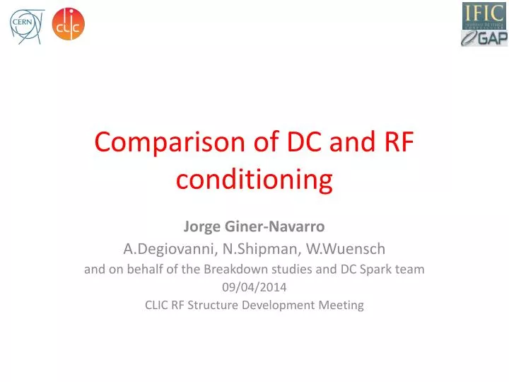 comparison of dc and rf conditioning