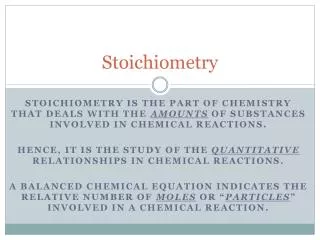 Stoichiometry