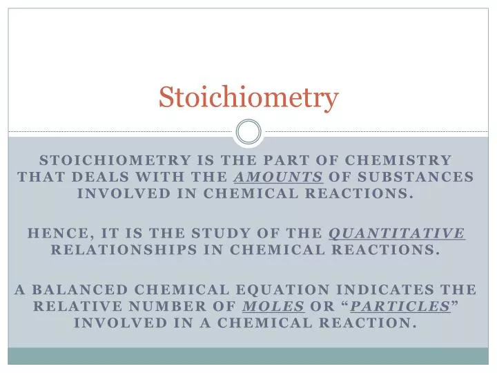 stoichiometry