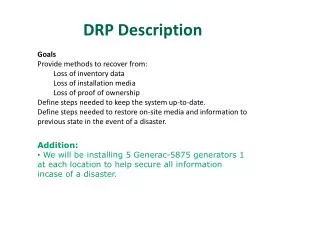 DRP Description