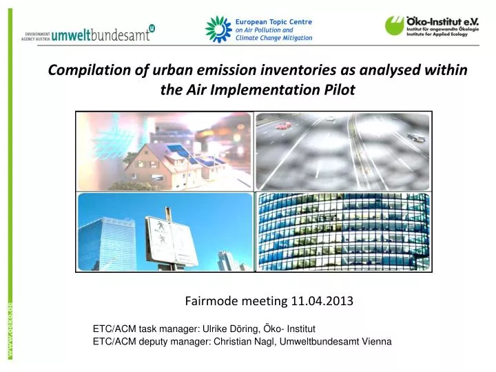 compilation of urban emission inventories as analysed within the air implementation pilot