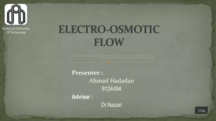 electro osmotic flow