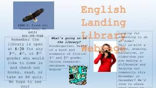 English Landing Library Webpage