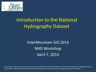 Introduction to the National Hydrography Dataset
