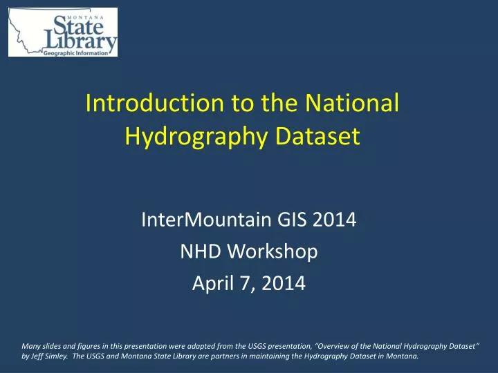 introduction to the national hydrography dataset