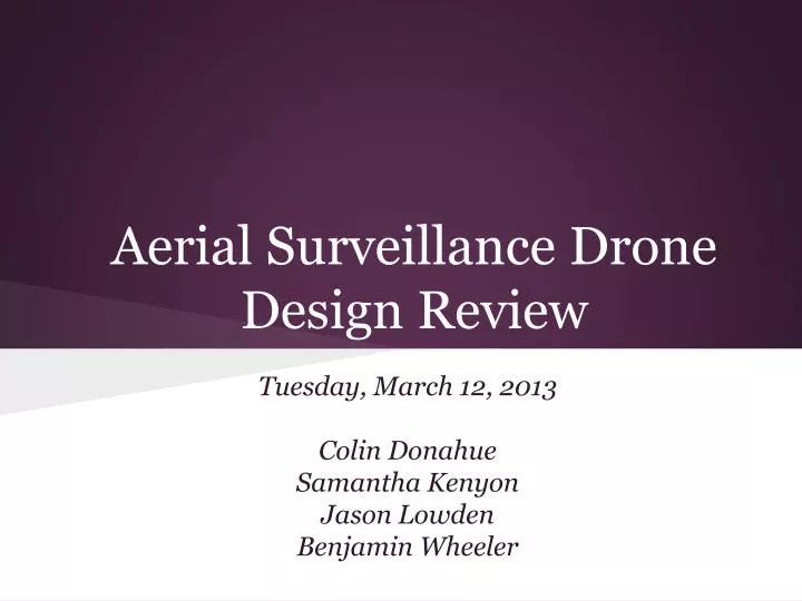 aerial surveillance drone design review