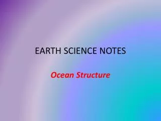 EARTH SCIENCE NOTES