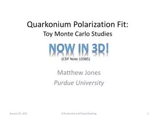 Quarkonium Polarization Fit: Toy Monte Carlo Studies
