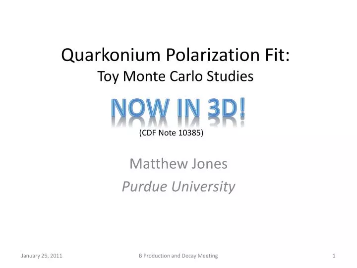 quarkonium polarization fit toy monte carlo studies