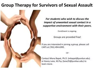 Group Therapy for Survivors of Sexual Assault