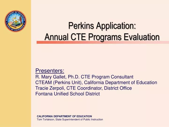 perkins application annual cte programs evaluation