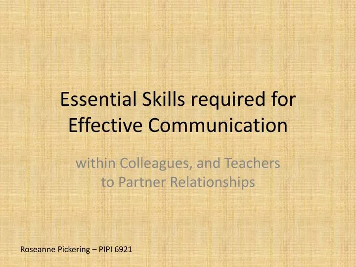 essential skills required for effective communication