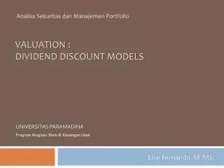 valuation dividend discount models