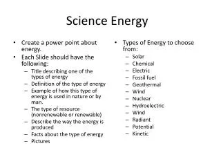 Science Energy