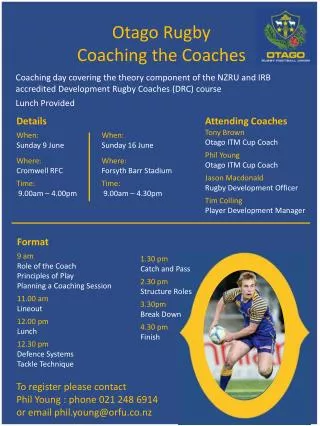 Otago Rugby Coaching the Coaches