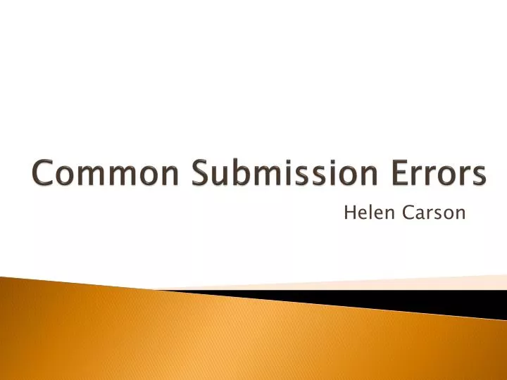 common submission errors
