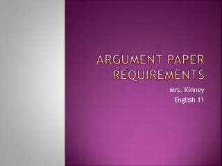 Argument Paper Requirements