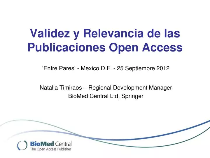 validez y relevancia de las publicaciones open access