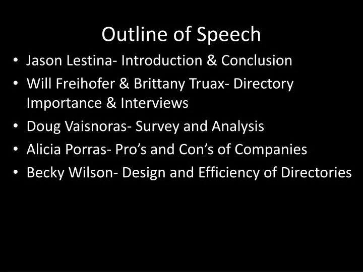 outline of speech