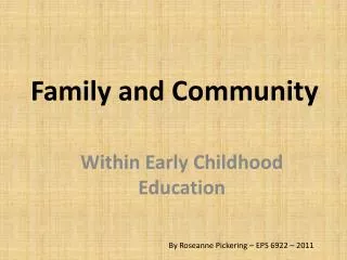 family and community