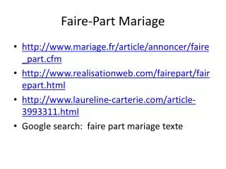 Faire-Part Mariage