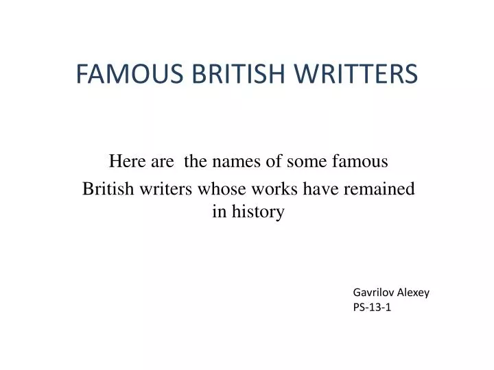 famous british writters