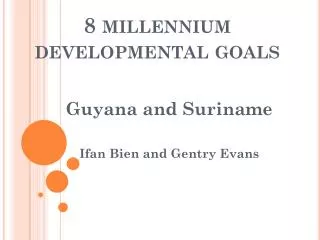 8 millennium developmental goals