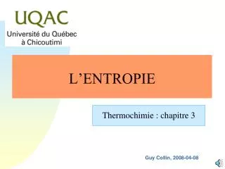 l entropie