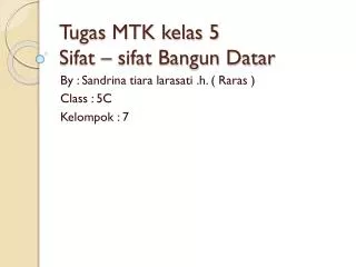 tugas mtk kelas 5 sifat sifat bangun datar