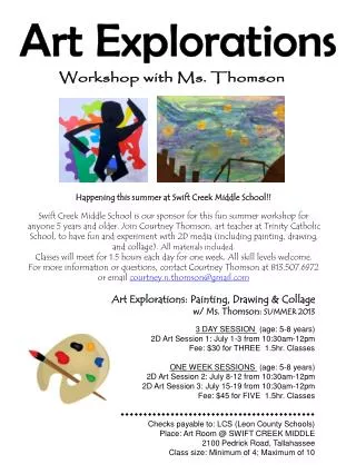 Art Explorations: Painting, Drawing &amp; Collage w/ Ms. Thomson: SUMMER 2013