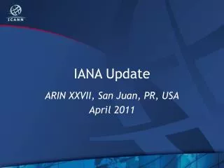 IANA Update