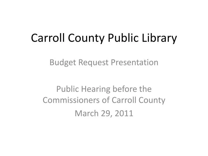 carroll county public library