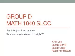 Group D Math 1040 SlCC