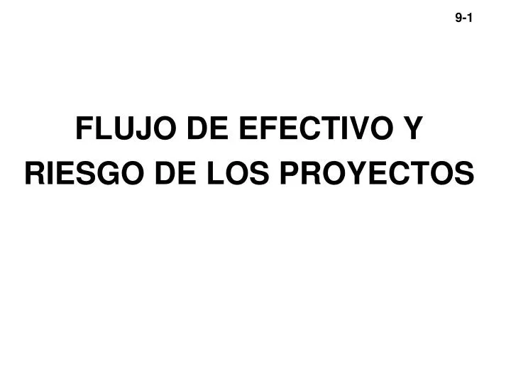 flujo de efectivo y riesgo de los proyectos