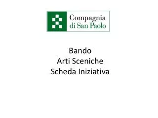 bando arti sceniche scheda iniziativa