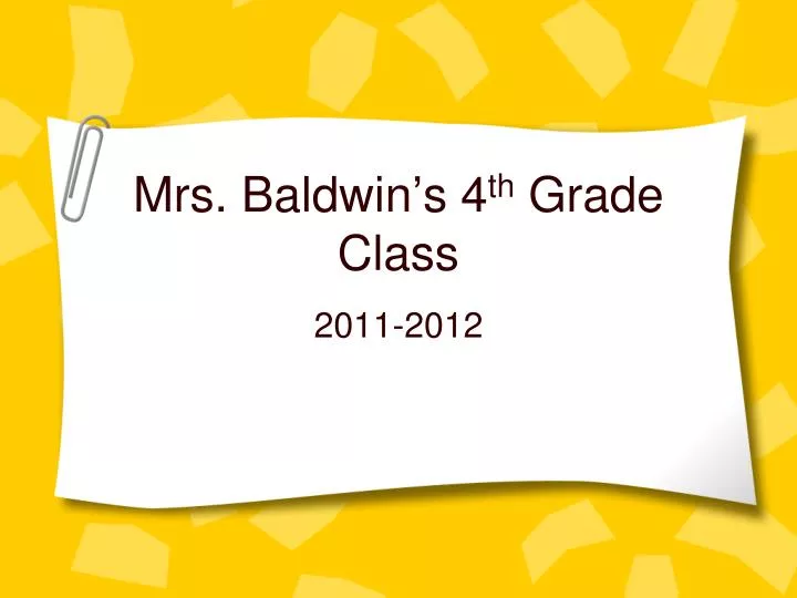 mrs baldwin s 4 th grade class