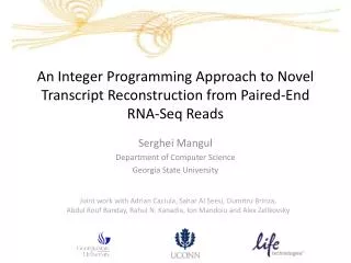 An Integer Programming Approach to Novel Transcript Reconstruction from Paired-End RNA- Seq Reads