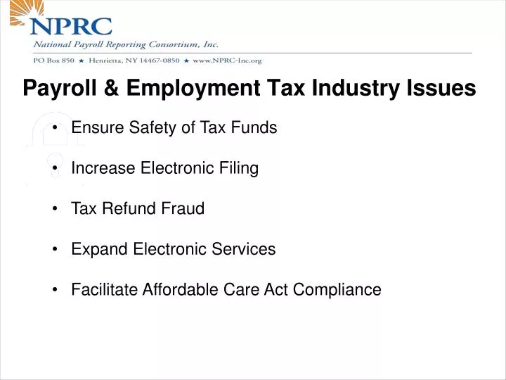 payroll employment tax industry issues