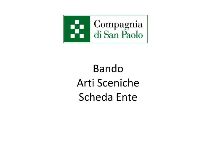 bando arti sceniche scheda ente