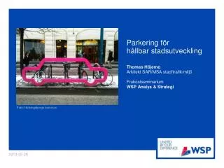 Parkering för hållbar stadsutveckling