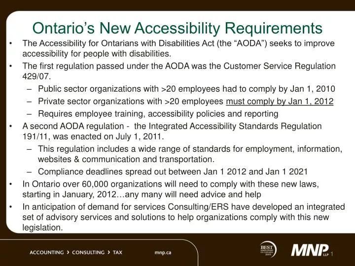 ontario s new accessibility requirements