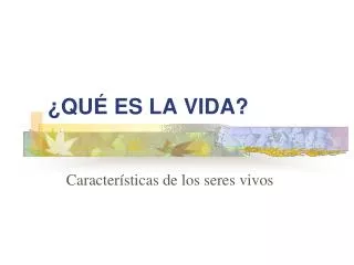 qu es la vida