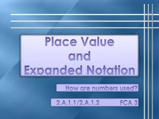 Place Value and Expanded Notation