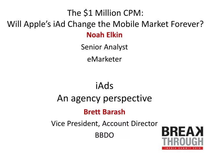 the 1 million cpm will apple s iad change the mobile market forever