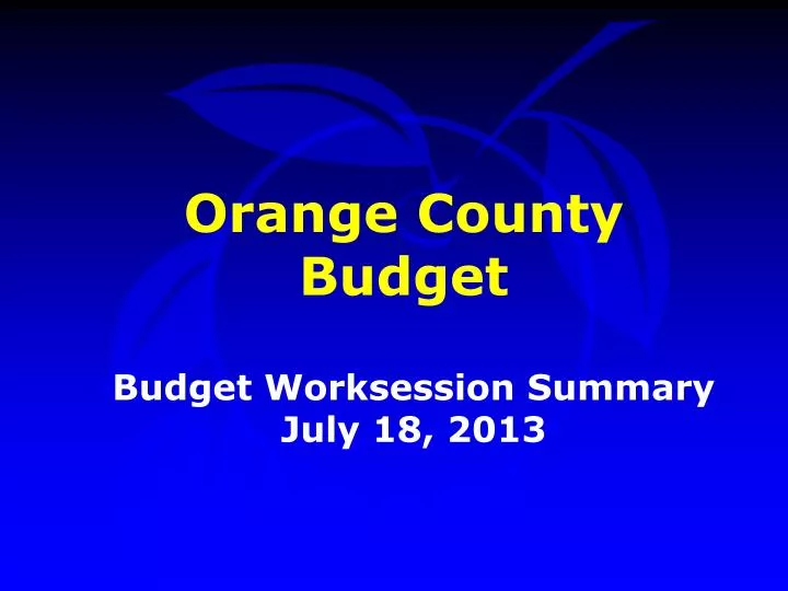 budget worksession summary july 18 2013