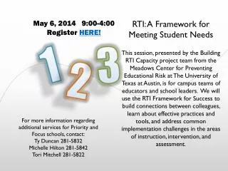 RTI: A Framework for Meeting Student Needs