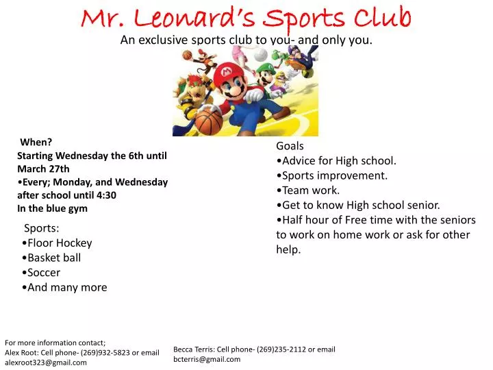 mr leonard s sports club