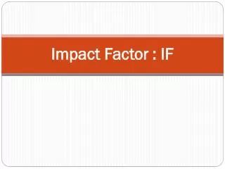impact factor if